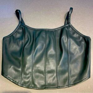 Leatherette top - soft and flattering!